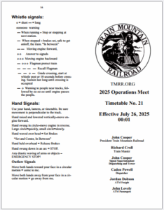 2025 Operations Meet Timetable No. 21
